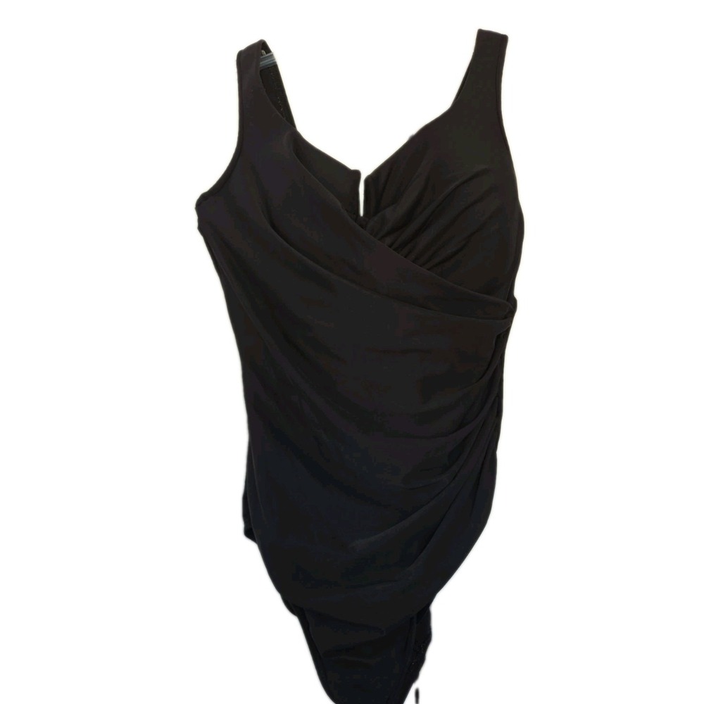 Miraclesuit Slimming Bathingsuit Women's One-Piece Swimsuit 20W Black Rouched